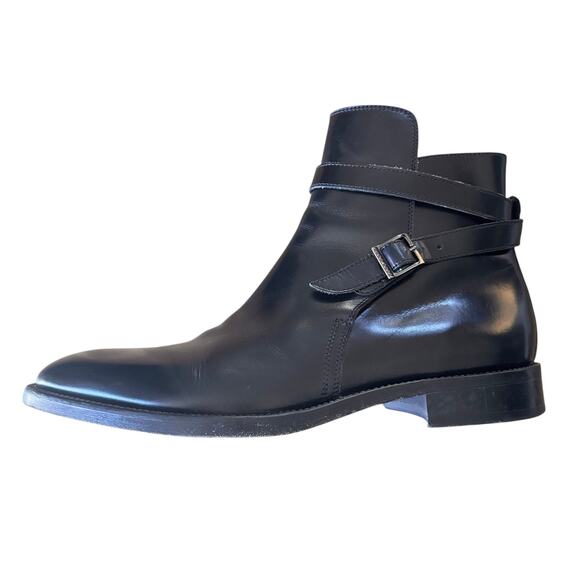 Hugo Boss Men's Jodhpur Style Leather Ankle Boots Black Made in Italy Size 9 - Picture 4 of 10